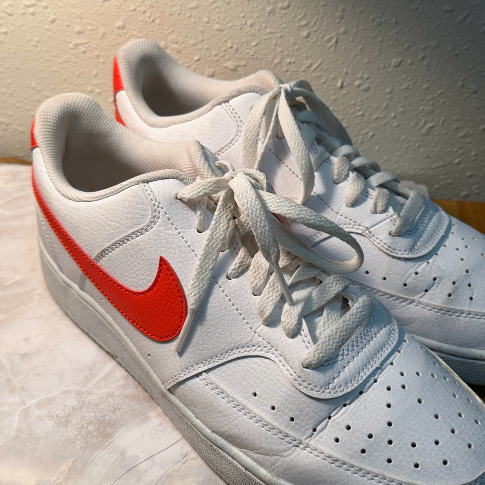 Nike Air Force 1 ’07 White Red Leather Sneakers Men’s Size 11 DH2987-100